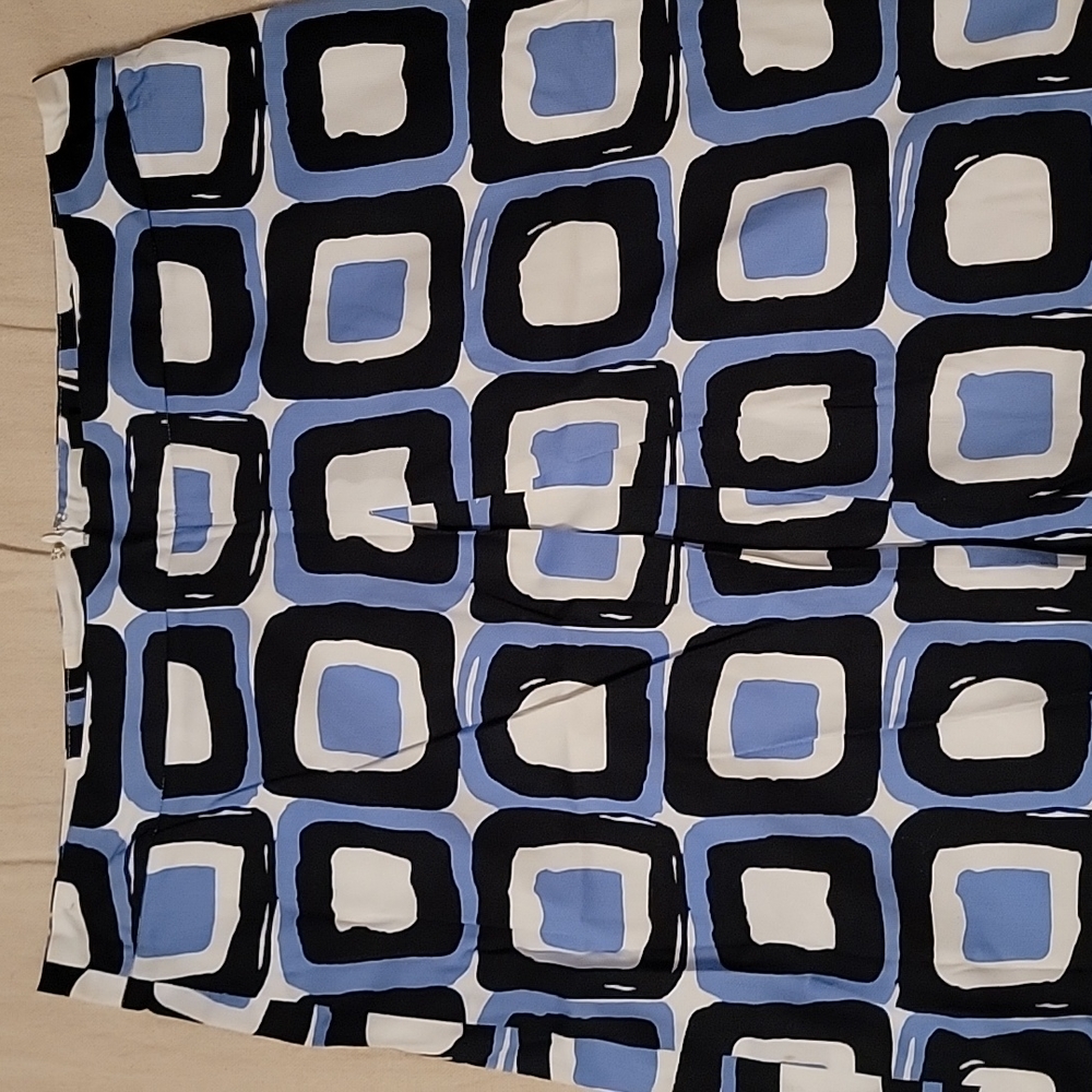 Blue and black square patterned skirt